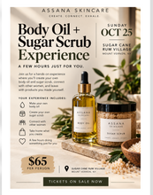 Assana Body Oil Bar + Body Scrub Experience Sugar Cane Rum Village